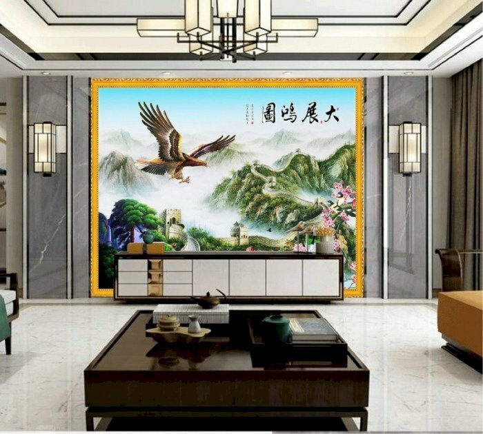 Tranh đại bàng tung cánh dán tường đẹp, sang trọng