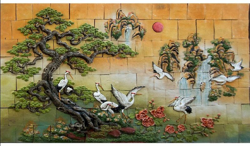 Tranh tùng hạc diên niên 3D tinh tế, đẹp sang trọng