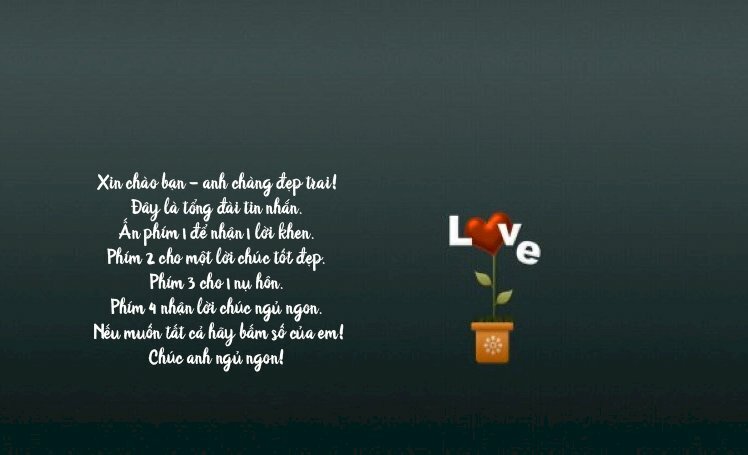 Hình ảnh chậu hoa mọc lên trái tim cute cùng lời chúc ngủ ngon chồng yêu