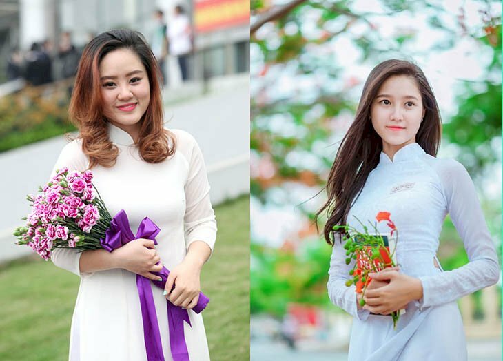 Với áo dài học sinh những cô nàng béo có thể tạo dáng chụp ảnh tự tin khi cầm bó hoa và đặt ngước vùng bụng, nàng cúi nhẹ đầu, và khẽ mỉm cười duyên dáng, để có được bức ảnh đẹp và thon gọn hơn.
