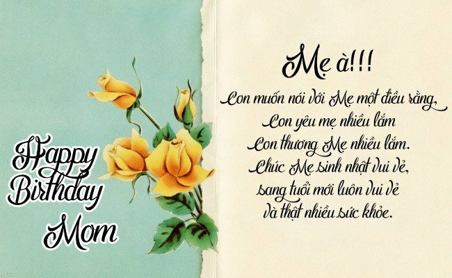 Hình ảnh chúc mừng sinh nhật mẹ đẹp lời chúc hay 