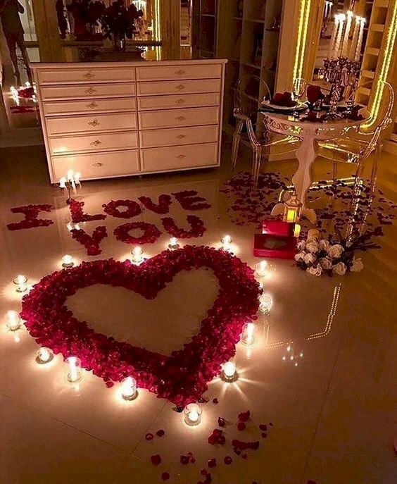 Hình ảnh trái tim được thắp sáng tuyệt đẹp kèm dòng chữ I Love You trong ngày sinh nhật người yêu siêu ngọt