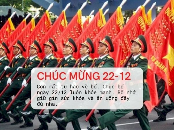 Hình ảnh chúc mừng ngày 22/12 với lời chúc ý nghĩa cho bố