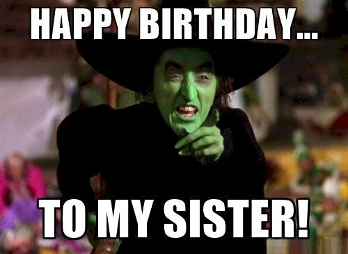 Hình ảnh phù thủy chúc mừng sinh nhật chị gái hài hước