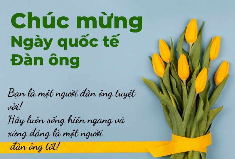 Hình ảnh chúc ngày 19/11 Quốc tế đàn ông với lời chúc dễ thương