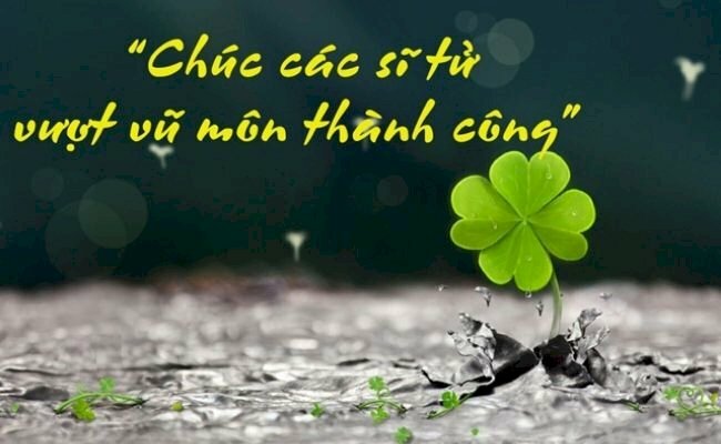 Hình ảnh cỏ bốn lá chúc các sĩ tử vượt vũ môn thành công