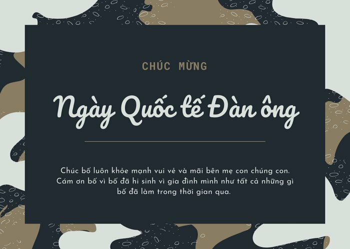 Thiệp chúc mừng ngày 1911 nhân dịp Quốc tế Nam giới 1911 đẹp  Trung Cấp  Nghề Thương Mại Du Lịch Thanh Hoá