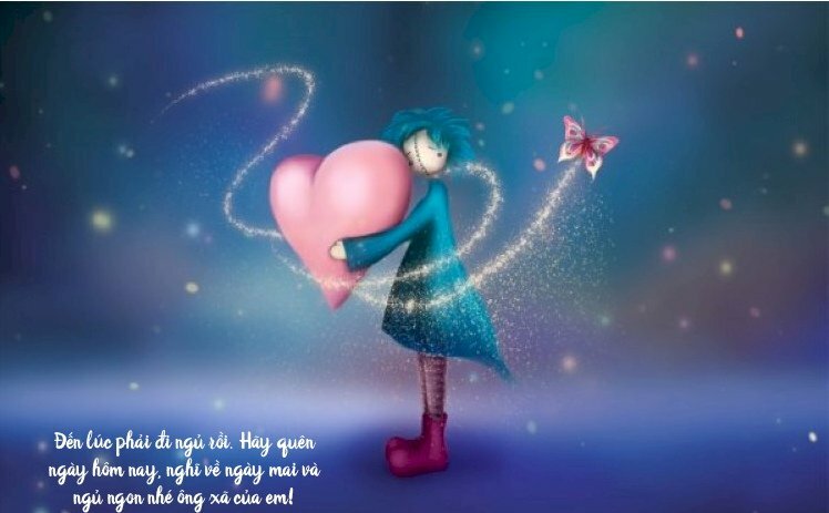 Hình ảnh người ôm quả tim ngọt ngào với lời chúc ngủ ngon đầy ý nghĩa đến chồng yêu