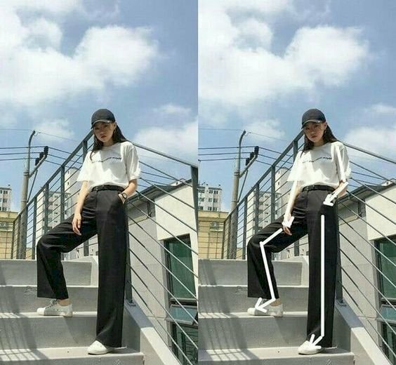 Cách tạo dáng chụp ảnh cool ngầu khi đứng tại cầu thang