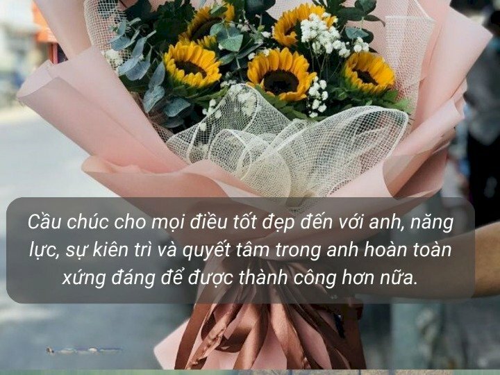 Hình ảnh bó hoa quà tặng mừng sếp, đồng nghiệp, người yêu thăng chức