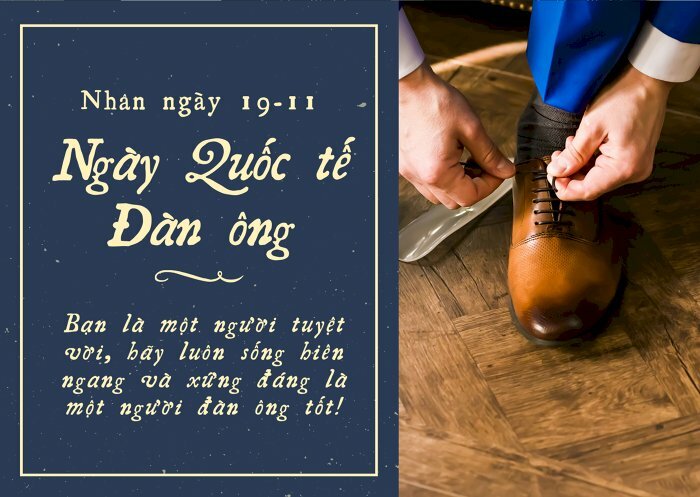 Hình ảnh thiệp phong cách Vintage chúc mừng ngày Quốc tế nam giới