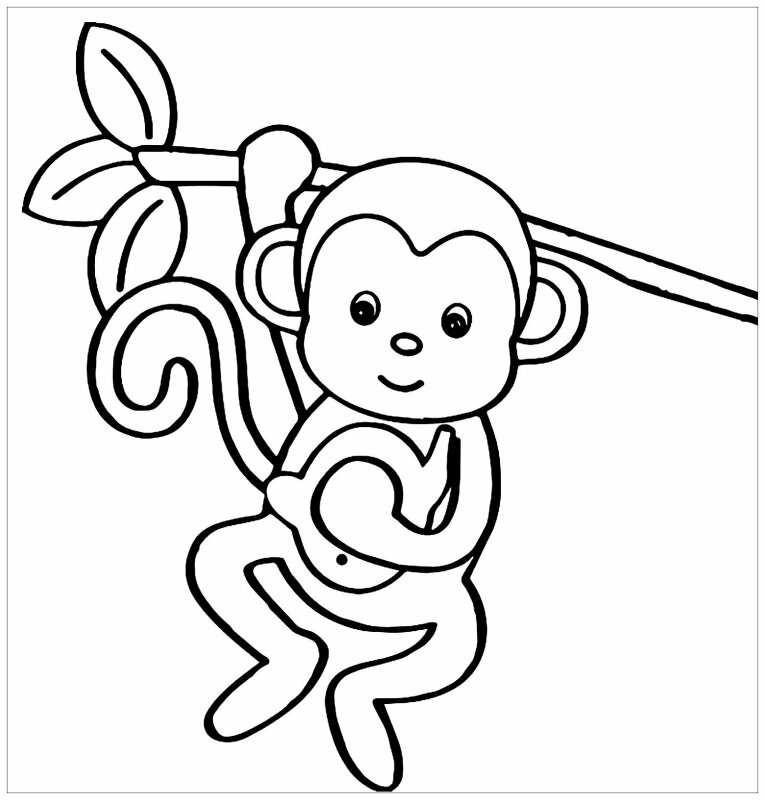 Tranh tô màu con khỉ 3 « in hình này