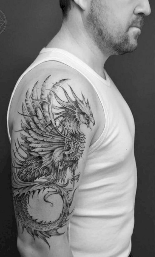 Hình xăm phượng hoàng lửa cực ngầu trên tay nam giới