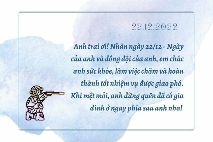 Hình ảnh và lời chúc mừng ngày 22/12 cho anh trai