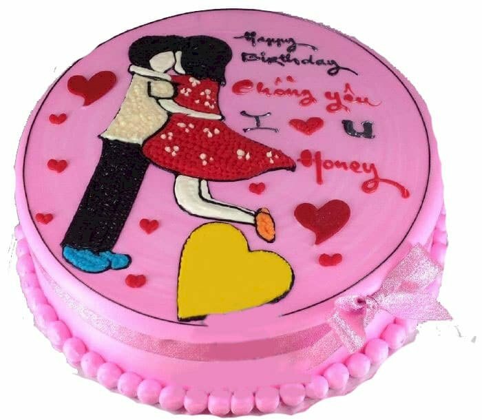 Hình hình ảnh bánh kem chúc mừng sinh nhật ông chồng yêu thương ngọt ngào