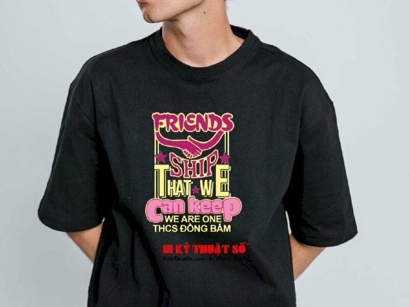 In áo lớp Friends ship that we can keep we are one THCS - In Kỹ Thuật Số Since 2006