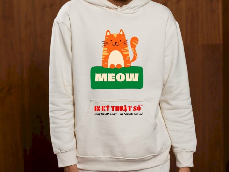 In áo hoodie Cat Meow - In Kỹ Thuật Số Since 2006