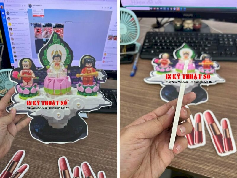 In mô hình Lego Quan Âm Bồ Tát và Thiện Tài Đồng Tử lắp ghép - In Kỹ Thuật Số Since 2006