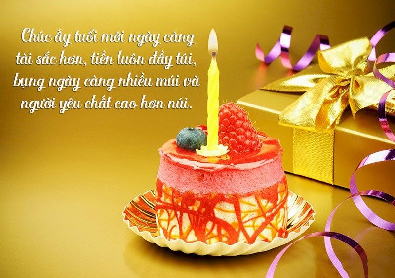 Hình ảnh bánh sinh nhật kèm lời chúc dí dỏm