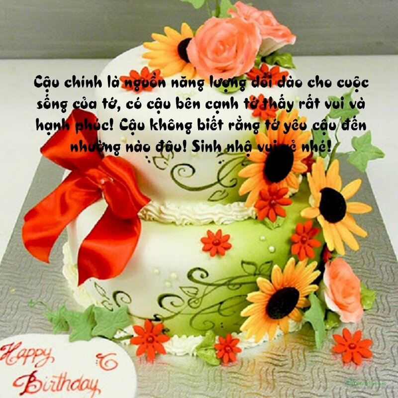 Hình ảnh bánh sinh nhật kèm lời chúc dễ thương tặng người yêu
