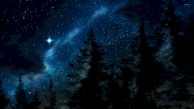 Hình ảnh 3D bầu trời đêm đầy sao thật đẹp và yên bình