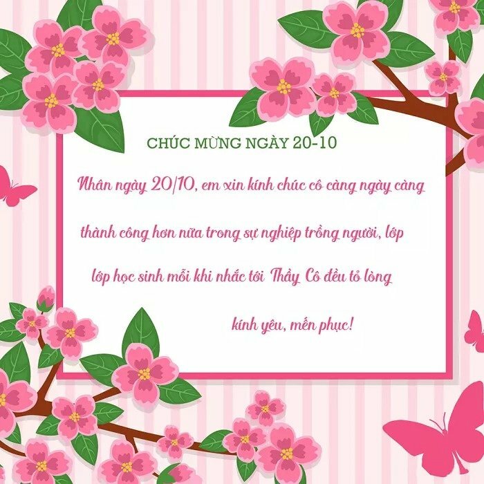 Ảnh chúc mừng 20-10 làm thiệp đẹp tặng cô giáo