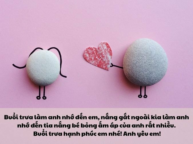 Hình ảnh chúc buổi trưa vui vẻ, dễ thương dành cho cặp đôi