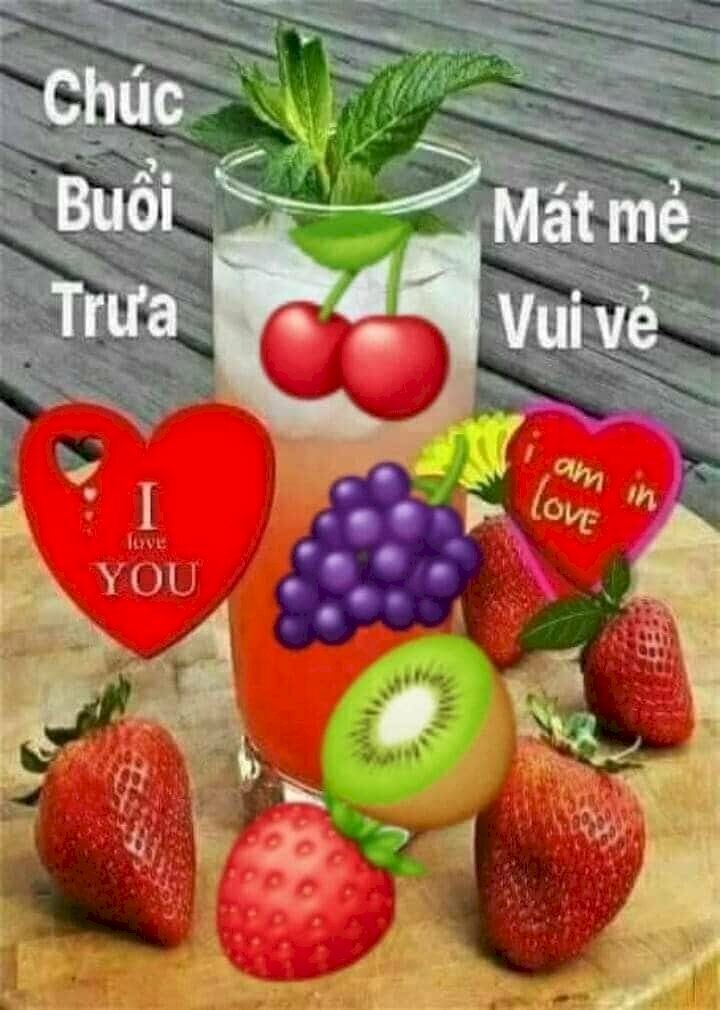 Hình ảnh chúc buổi trưa vui vẻ nhiều màu sắc
