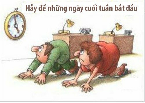 Ảnh hoạt hình vui nhộn chúc ngày cuối tuần vui vẻ