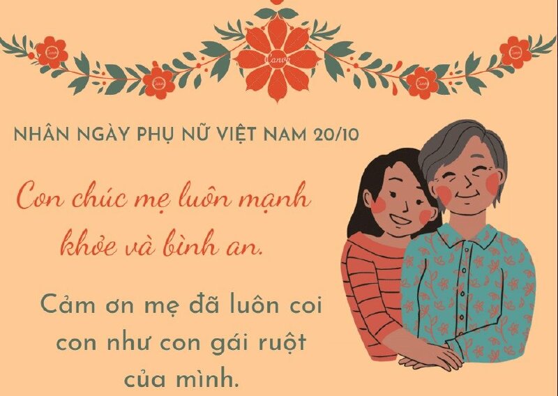Hình ảnh chúc mẹ 20-10 thật đẹp để dành tặng mẹ nuôi yêu thương