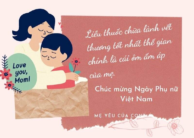 Hình ảnh chúc mẹ 20-10 thật dễ thương với lời nhắn ý nghĩa