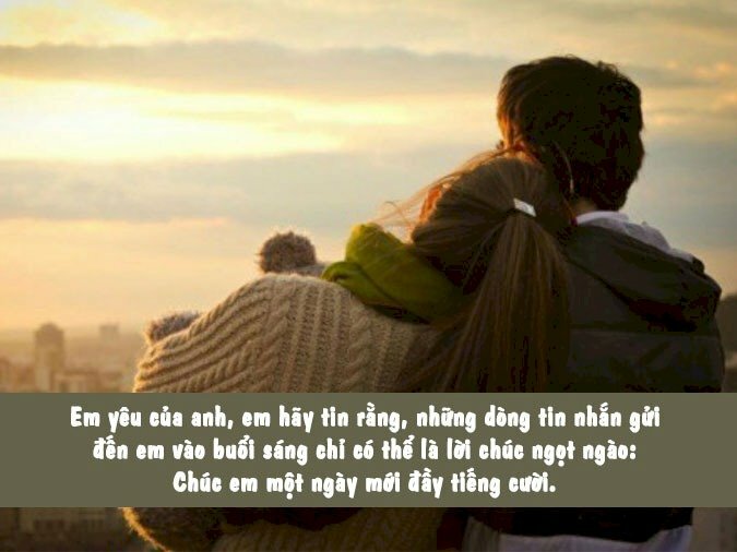 Hình ảnh chúc ngày mới vui vẻ hạnh phúc thật ấm áp dành cho cặp đôi