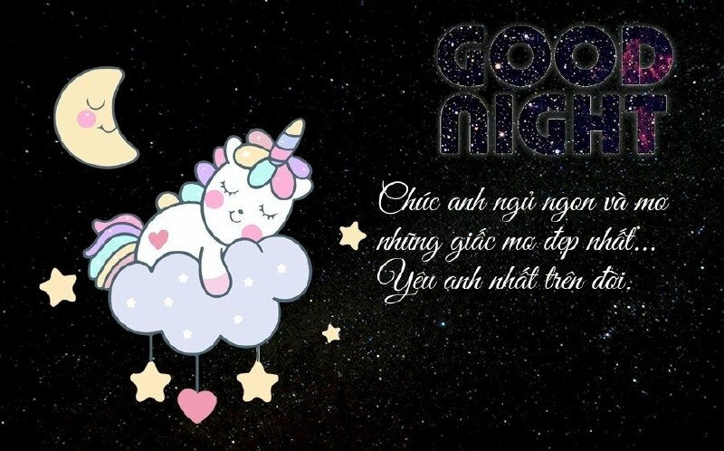 Hình ảnh chúc ngủ ngon lãng mạn dễ thương