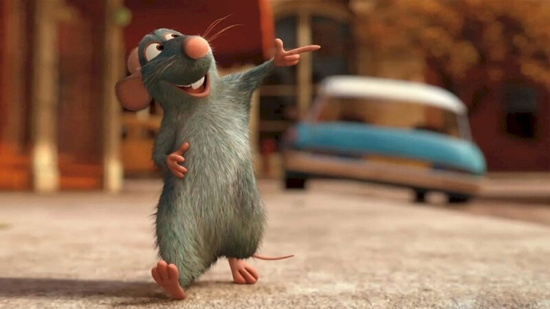 Hình ảnh hoạt hình 3D đáng yêu chú chuột đi trên đường rất phong cách