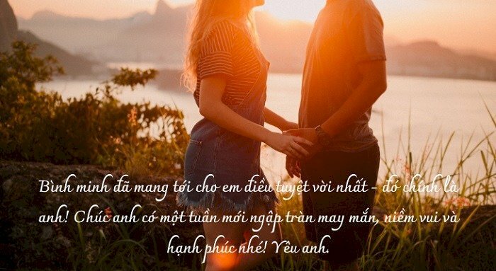 Hình ảnh chúc cuối tuần với lời chúc ấm áp dành tặng bạn trai