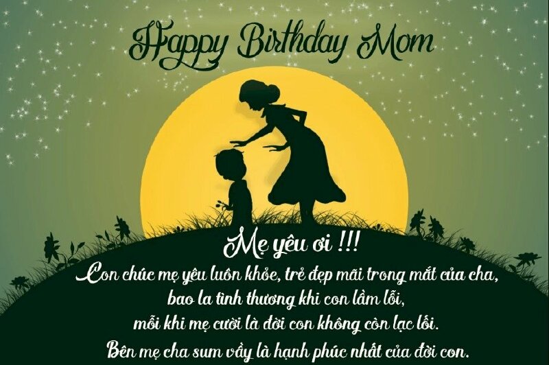 Ảnh thiệp chúc mừng sinh nhật đẹp tặng mẹ với lời chúc hay