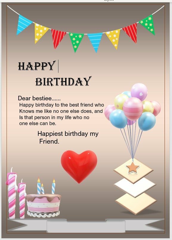 Thiệp mừng sinh nhật đáng yêu gửi đến bạn thân