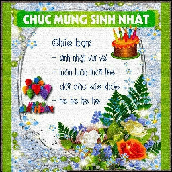 Hình ảnh thiệp chúc mừng sinh nhật tặng bạn thân có lời chúc dễ thương
