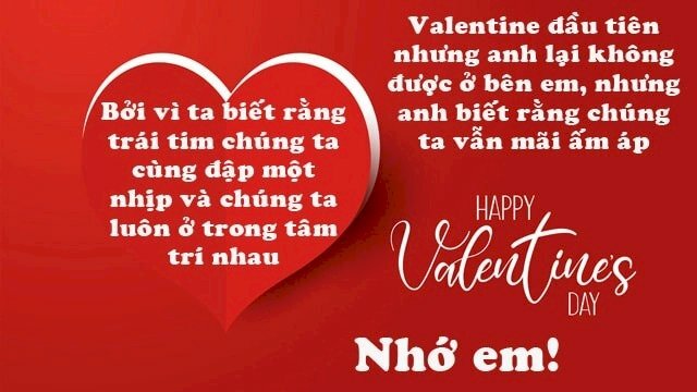 Thiệp chúc mừng Valentine lãng mạn dành cho các cặp đôi yêu xa