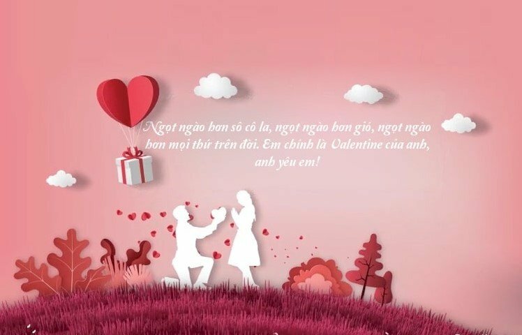 Ảnh đẹp thiệp chúc mừng Valentine với lời yêu thương tan chảy trái tim