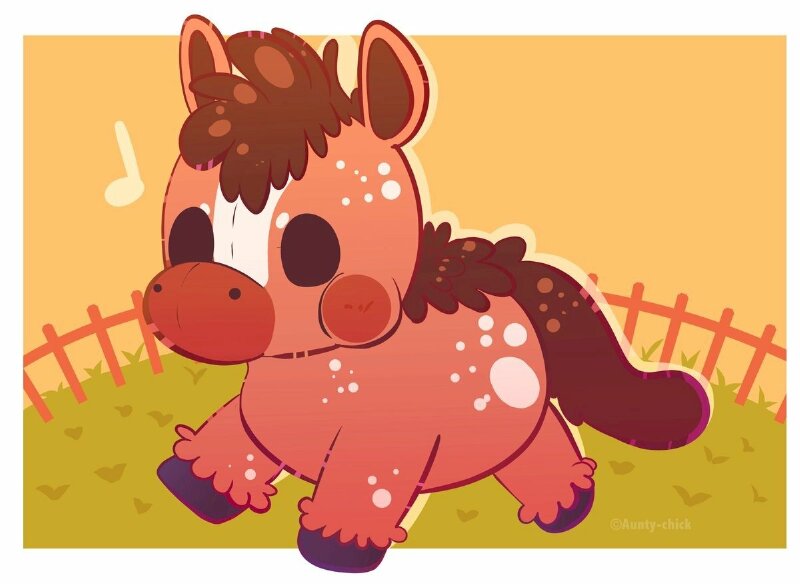 Hình ảnh chibi chú ngựa con đang chạy chơi vui đùa thật cute