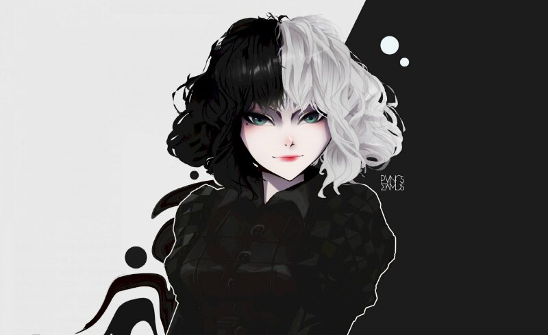 Hình nền máy tính đẹp hình ảnh cô gái tóc ngắn 02 màu trắng đen các tính, ngầu
