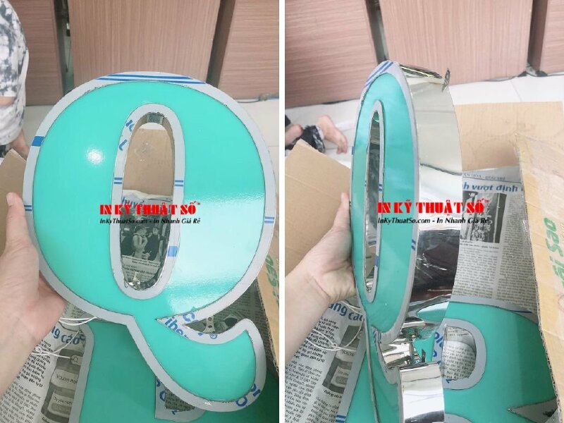 Chữ hộp đèn Mica viền hông inox trắng - In Kỹ Thuật Số Since 2006 - Ảnh: 2