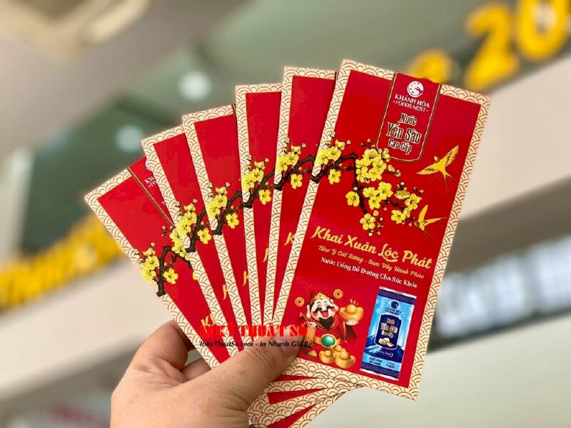 In bao lì xì cho doanh nghiệp, 8cm x 16cm, in giấy C150sgm, không màng, bế dán khuôn chuẩn - In Kỹ Thuật Số Since 2006 - Ảnh: 3