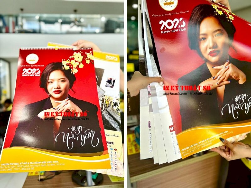 In lịch treo tường 5 tờ 40*60cm, lịch đóng lò xo đỉnh - In Kỹ Thuật Số Since 2006 - Ảnh: 2