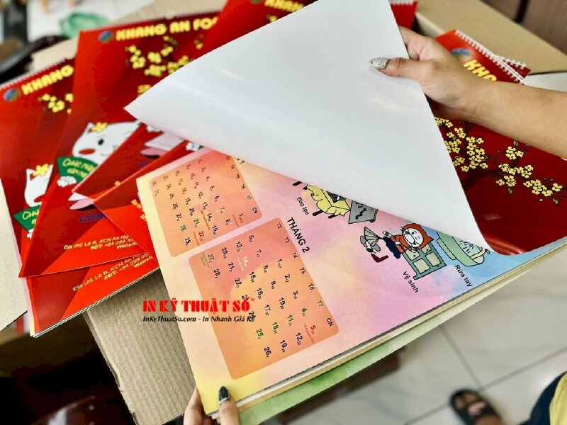 In lịch 5 tờ treo tường, lò xo lật mở, 40cm x 60cm, in 1 mặt - In Kỹ Thuật Số Since 2006 - Ảnh: 3