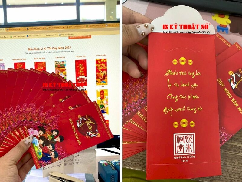 In bao lì xì cho con cháu trong gia tộc Nguyễn-Châu từ đường Tân An - In Kỹ Thuật Số Since 2006 - Ảnh: 1