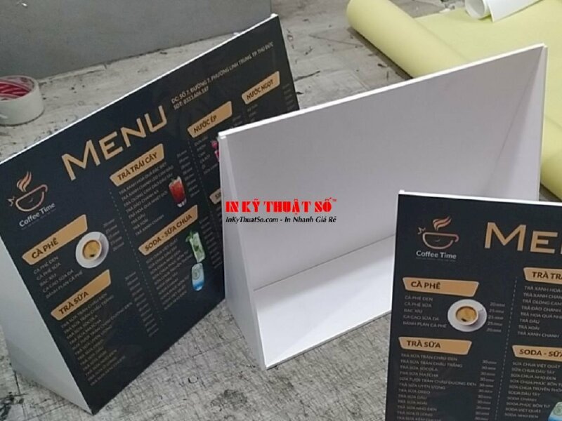 Menu Format 5mm khổ A4, A5 sẵn chân đế tự đứng để bàn - In Kỹ Thuật Số Since 2006 - Ảnh: 2