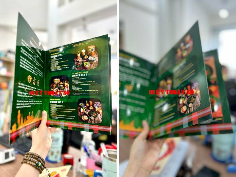 In menu quán ăn Thái Lan, menu A4 đóng kim, cán bóng, 16 trang - In Kỹ Thuật Số Since 2006 - Ảnh: 1