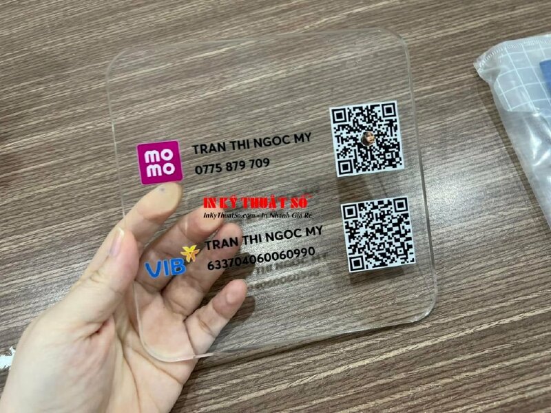 In Bảng Mica số tài khoản ngân hàng mã QR Code - In Kỹ Thuật Số Since 2006 - Ảnh: 1